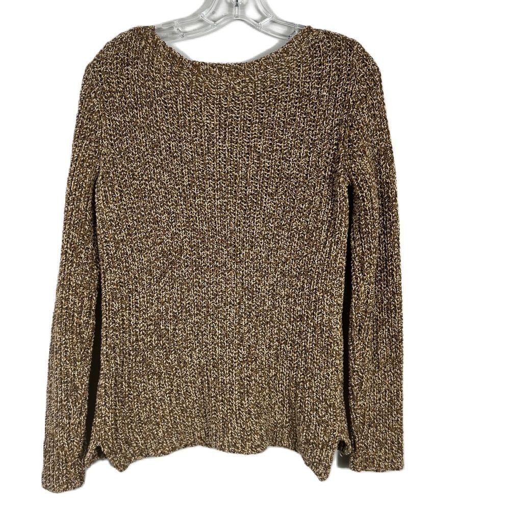 Lauren Ralph Lauren Womens Brown Pullover Scoop Neck Cotton Knit Sweater Small